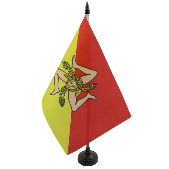 Sicily Table Flag 5'' x 8'' plastic stick and base