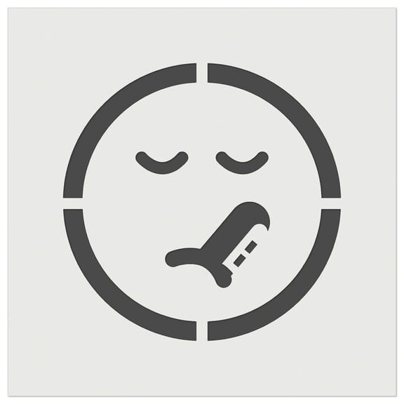 Sick Face Thermometer Emoticon DIY Cookie Wall Craft Stencil - 5.5 Inch