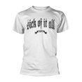 thumbnail image 1 of Sick Of It All T Shirt Pete Stage Jump distressed Band Logo Official Mens White, 1 of 3