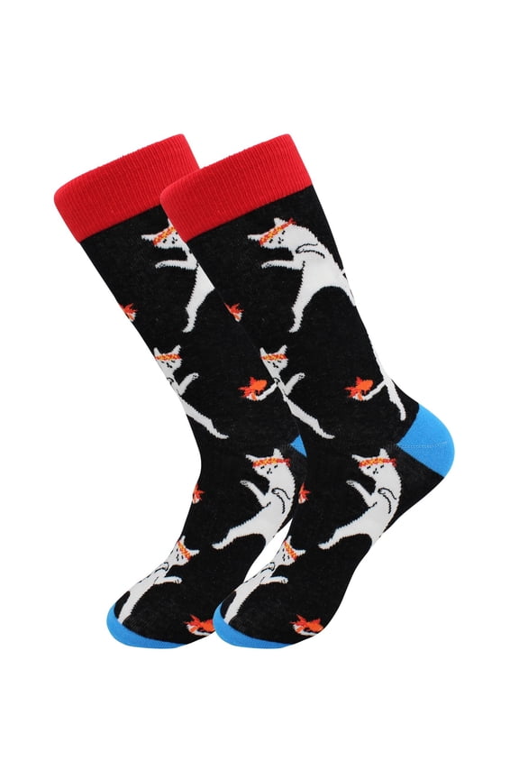 Sick Socks- Cute Karate Kitten Cat Socks For Men and women