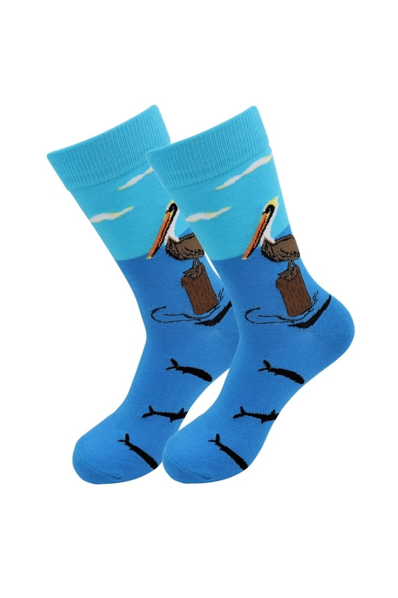 Sick Socks Pelican & Fish - Exotic Animal Casual Socks