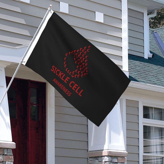 Sickle Cell Anemia Awareness Flag 3x5 FT Double Sided Outdoor Polyester Flags All Weather with Grommets for Indoor Decor Banner Frame Home Garden Yard