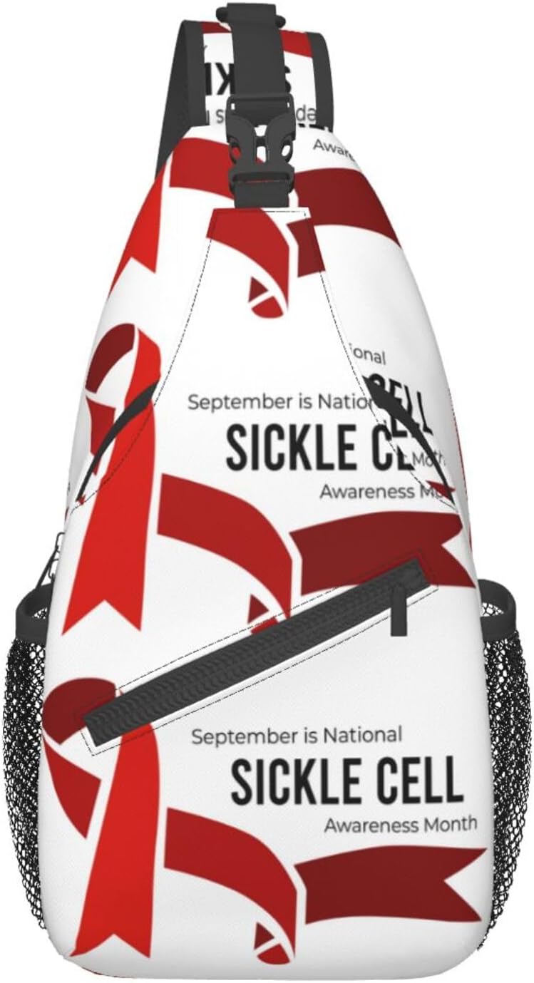 Sickle Cell Awareness Month Sling Bag Crossbody Hiking Travel Chest Bags Backpack Shoulder Daypack for Women Men