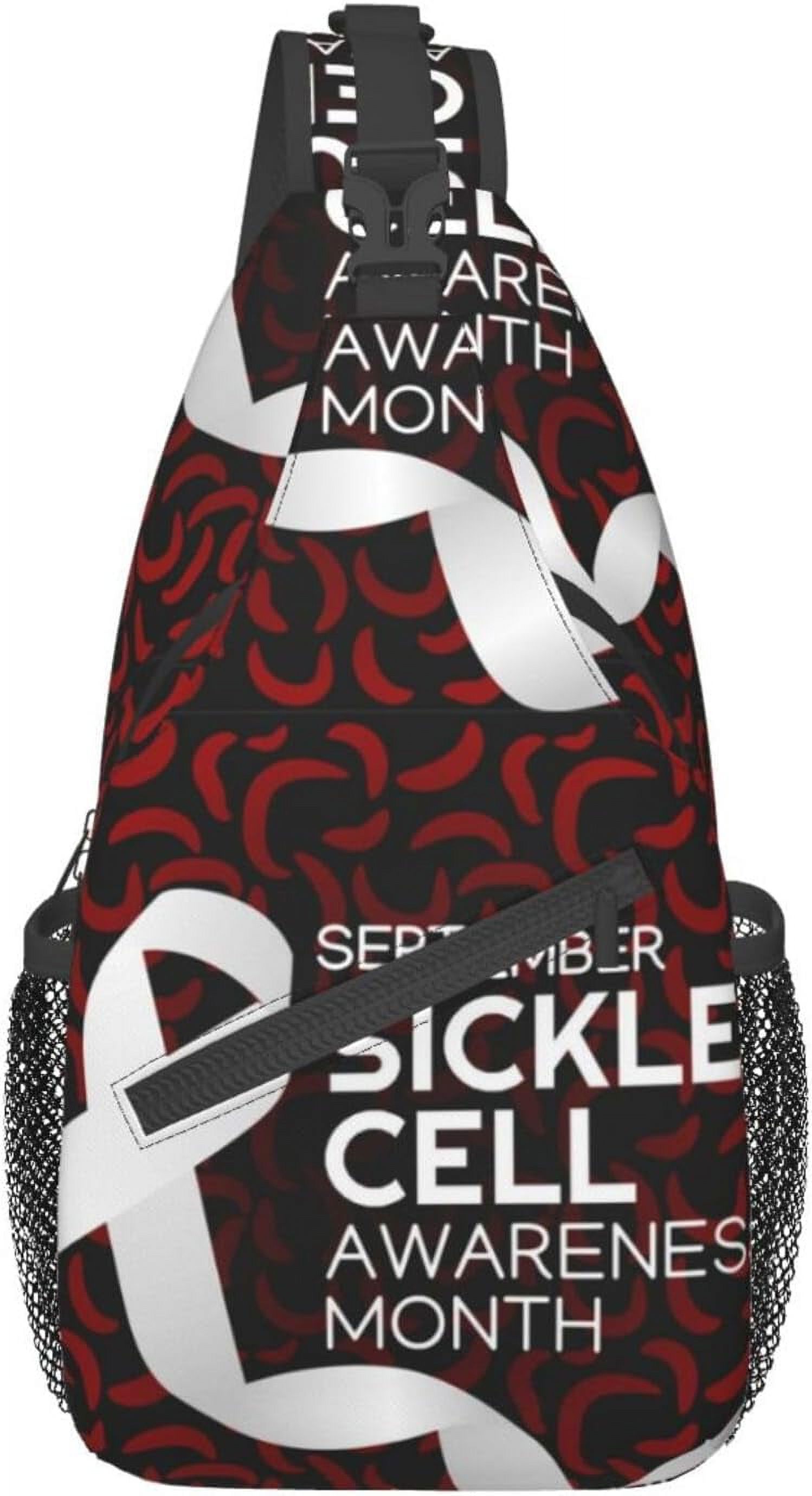 Sickle Cell Awareness Month Sling Bag Crossbody Hiking Travel Chest Bags Backpack Shoulder Daypack for Women Men