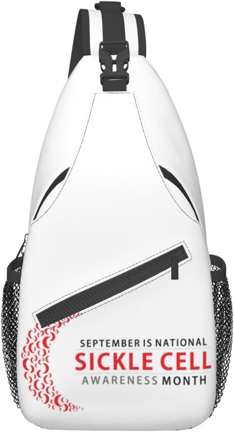 Sickle Cell Awareness Month Sling Bag Crossbody Hiking Travel Chest Bags Backpack Shoulder Daypack for Women Men