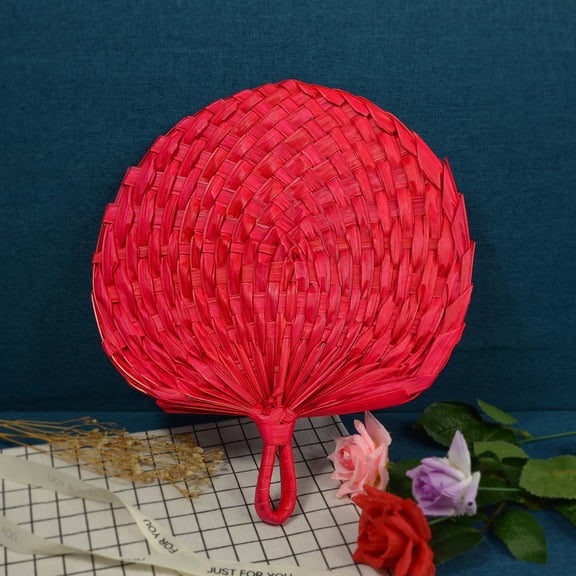 A Sickness*Hand-Woven Fan Handheld Weaving Fan Handmade Multifunctional for Farmhouse Wall Decor Decorative Accessory 13.4X12Inch Diy Knitting Diy