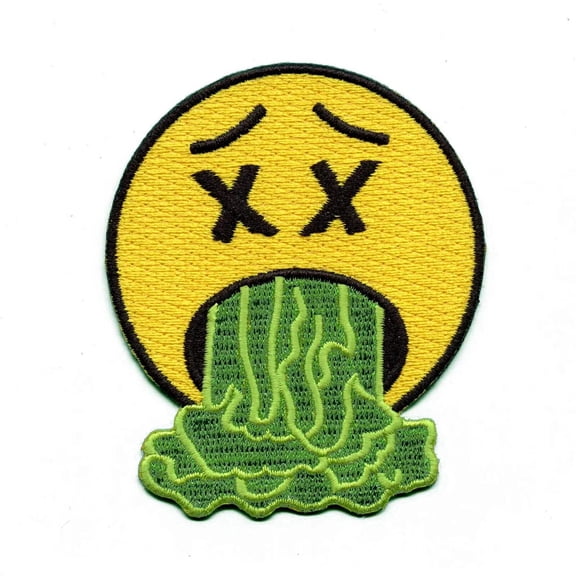 Sicko Mode Puke Emoji Logo Embroidered Iron On Patch