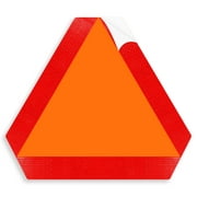 Sicol Plus Slow Moving Vehicle Sign (Pack of 01) Tractor Stickers, Golf Cart Accessories, smv signs UTV Tractor Reflective warning signs size 16 X 14 Inches Triangle Reflectors for Highway Safety