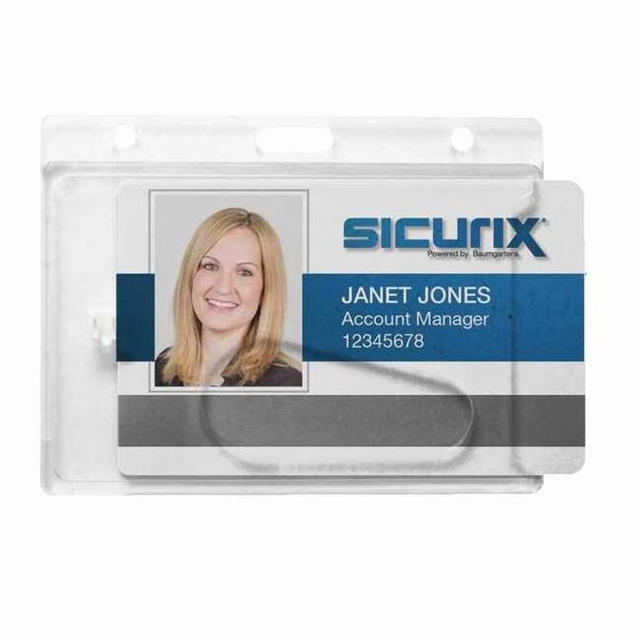 Sicurix ID Badge Holder,Horizontal,PK100 BAU 68310