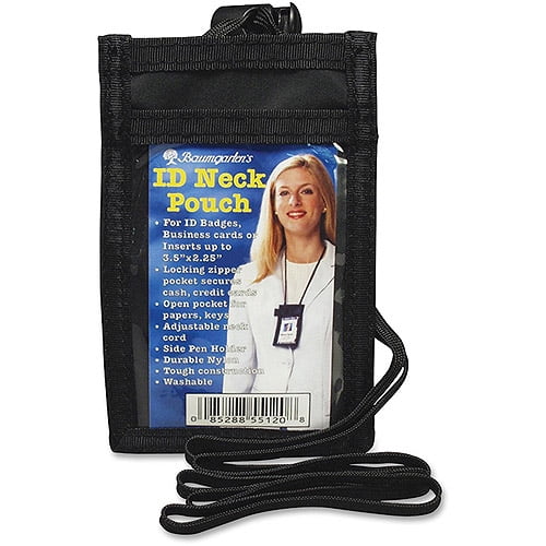 Sicurix ID Neck Pouch, Vertical, 3 x 4 3/4, Black Sicurix ID Neck Pouch, Vertical, 3 x 4 3/4, Black