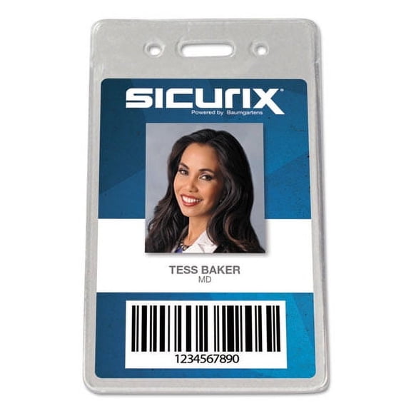 Sicurix Proximity Badge Holder, Vertical, 2 1/2w X 4 1/2h, Clear, 50/pack | Bundle of 2 Packs