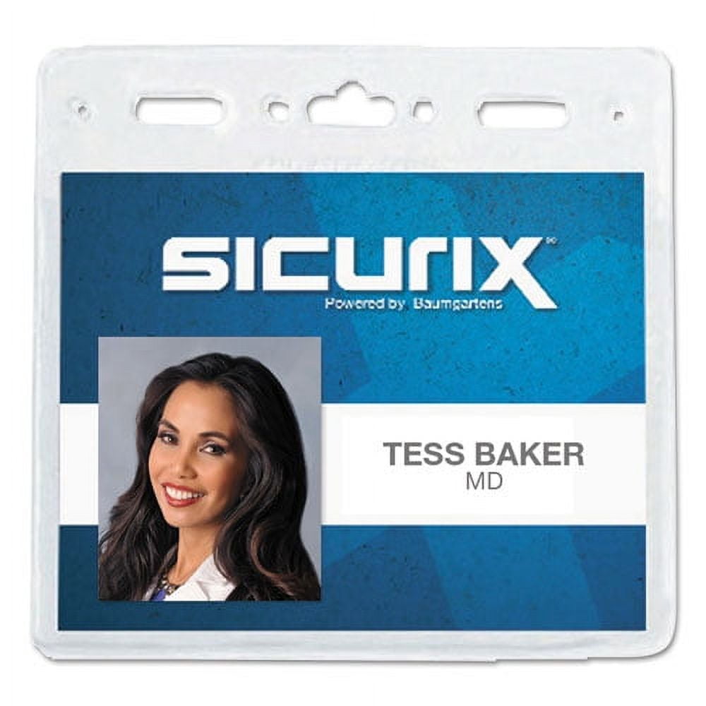 Sicurix Vinyl Badge Holder, 4 x 3, Clear, 50/Pack Sicurix Vinyl Badge Holder, 4 x 3, Clear, 50/Pack
