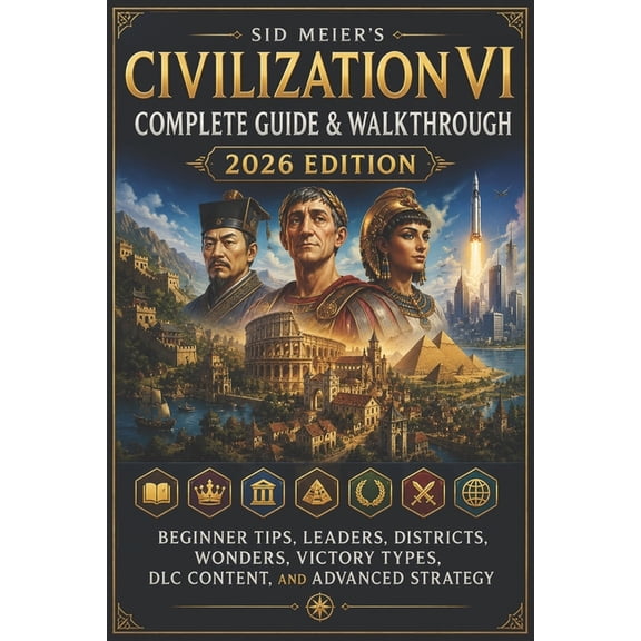 Sid Meier's Civilization VI Complete Guide & Walkthrough 2026 Edition: Beginner Tips, Leaders, Districts, Wonders, Victo, (Paperback)