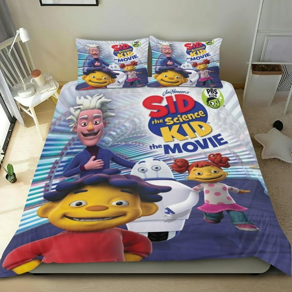 Sid the Science Kid Themed Bed Sheet Set Three Piece Set 68x86 In ches Comfortable And Skin Friendly Unique Design Creating A Star Gifts For Family Friends fans