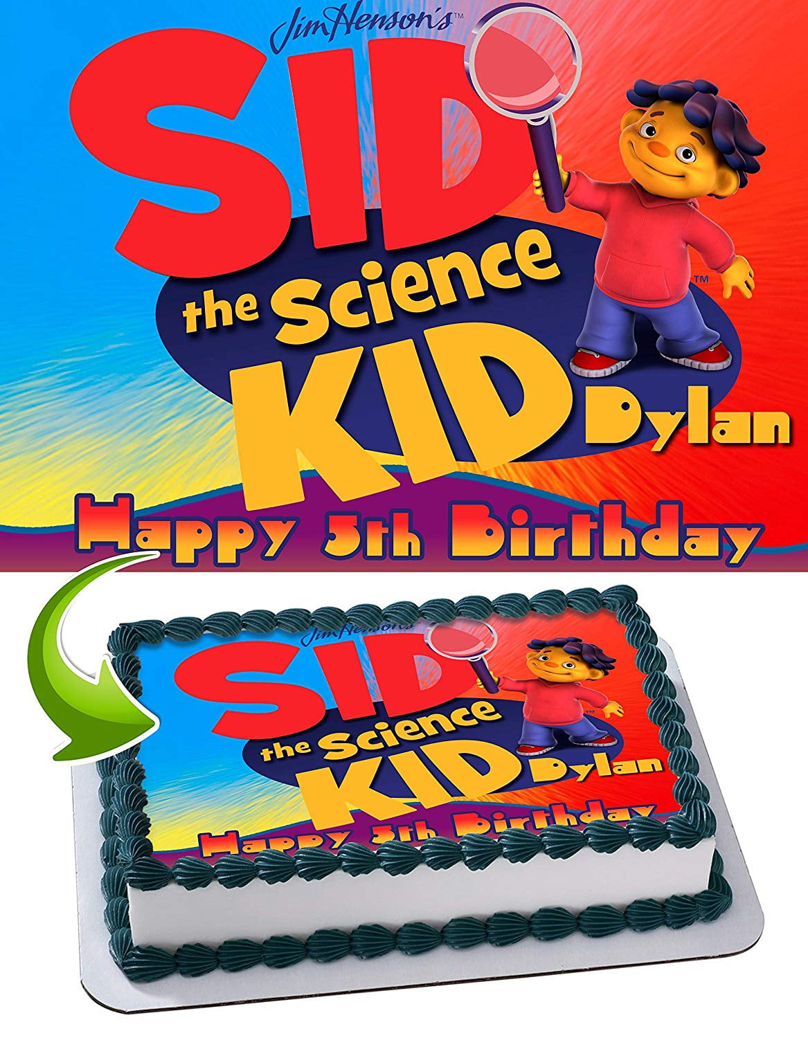 Sid the Science Kid Edible Cake Image Topper Personalized Birthday