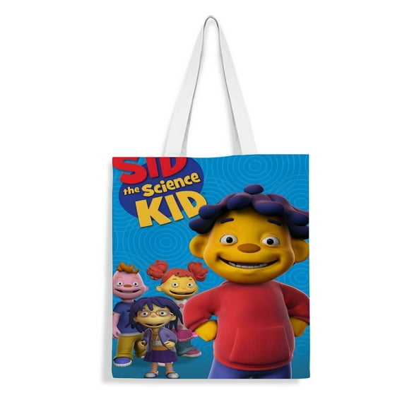Sid the Science Kid-theme canvas Tote Bag for Women Aesthetic Shopping Grocery Reusable Bags with Inner Zipper Women Gift 13.8 x 15.8 inches35x40cm