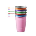 thumbnail image 1 of Sidagar 12 oz Stainless Steel Cups Metal Shatterproof Stackable Pint Drinking Glasses, 6 Pack Rainbow, 1 of 10