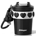 thumbnail image 1 of Sidagar 12 oz Black Heart Stainless Steel Insulated Travel Coffee Mug with Lid, 1 of 9