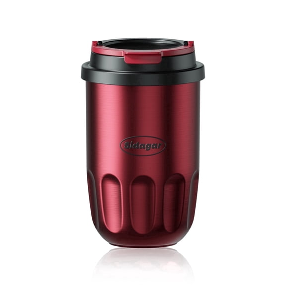 Sidagar 14 oz Stainless Steel Ceramic Lined Leakproof Double-Walled Travel Mugs, Red