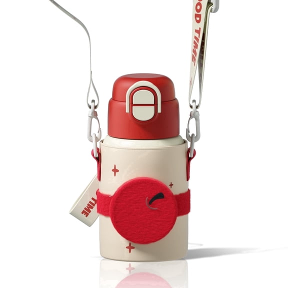 Sidagar 22 oz Insulated Leakproof Stainless Steel Tumbler with Shoulder Strap, Red