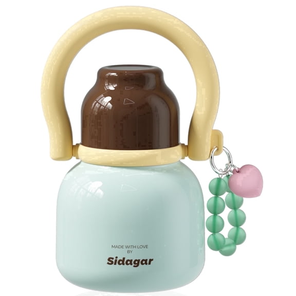 Sidagar 22 oz Mint Green Insulated Stainless Steel Water Bottle with Straw and Handle
