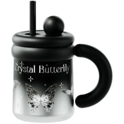 Sidagar 22 oz Ceramic Lined Stainless Steel Insulated Coffee Mug, Leak Resistant Lid, Crystal Butterfly