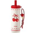 thumbnail image 1 of Sidagar 24 oz Ceramic Lined Insulated Water Bottle with Straw and Carry Strap, Cherry Red, 1 of 9