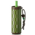 thumbnail image 1 of Sidagar 24 oz Ceramic Lined Insulated Water Bottle with Straw and Carry Strap, Green Brown Checker, 1 of 9