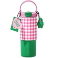 thumbnail image 1 of Sidagar 26 fl oz Stainless Steel Insulated Water Bottle with Handle, Leakproof Straw Lid, Pink Green, 1 of 8