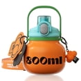 thumbnail image 1 of Sidagar 27 oz Stainless Steel Vacuum Insulated Water Bottle with Carry Handle, Leak-Proof Straw Lid, Orange, 1 of 9