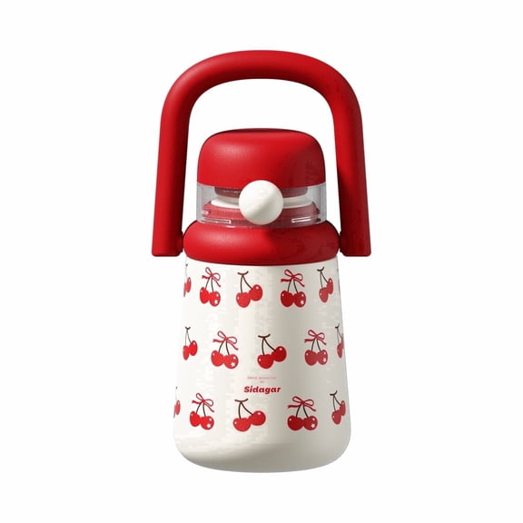Sidagar 27 oz Insulated Stainless Steel Water Bottle with Straw and Sip Lid, Cherry
