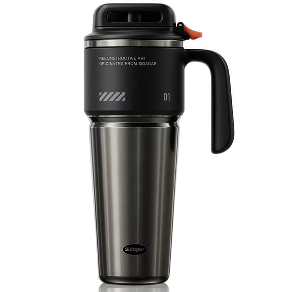 Sidagar 32 oz Stainless Steel Vacuum Insulated Tumbler with Straw and Handle,  Obsidian Black