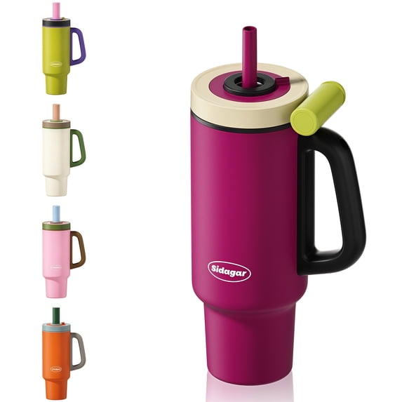 Sidagar 36 oz Stainless Steel Vacuum Insulated Ceramic Lined Tumbler, Fuchsia Berry Purple