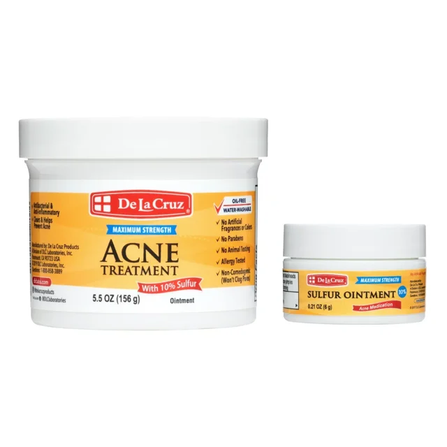 Sidar De La Cruz 10 Sulfur Ointment Acne Medication, JUMBO SIZE 5.5 OZ