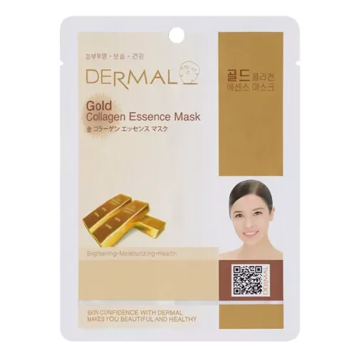 Sidar Dermal Korea Collagen Essence Facial Mask Sheet Gold (12 Pack