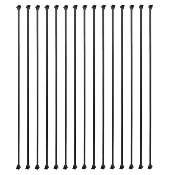 Sidasu 15 Pack Iron Balusters Square Hollow Stair Spindles 1/2" Metal Balusters with Iron Baluster Swivel Shoes for Staircase