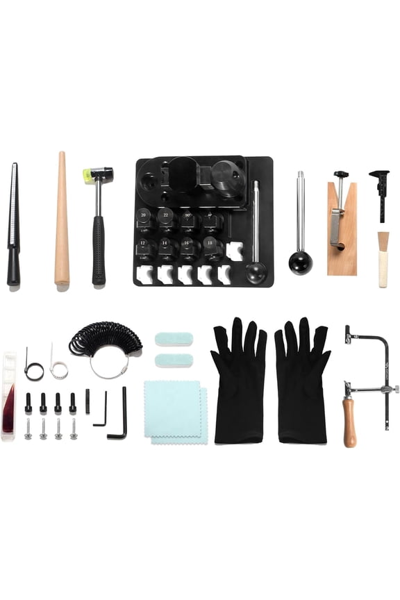 18 Pcs Ring Bending Tool, Spoon Ring Making Kit for DIY Jewelry, Ring Bender with Nylon Dies Set/Measurement Gauge, Precision Metal Craft Tool for Beginners & Professionals