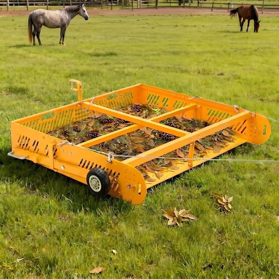 Sidasu 2 in 1 Horse Paddock Cleaner & Trailer, Tow-Behind Trailer Horse Manure Scoop, 2 in 1 Field Cleaner & Scooper for Paddock, Horse Pasture