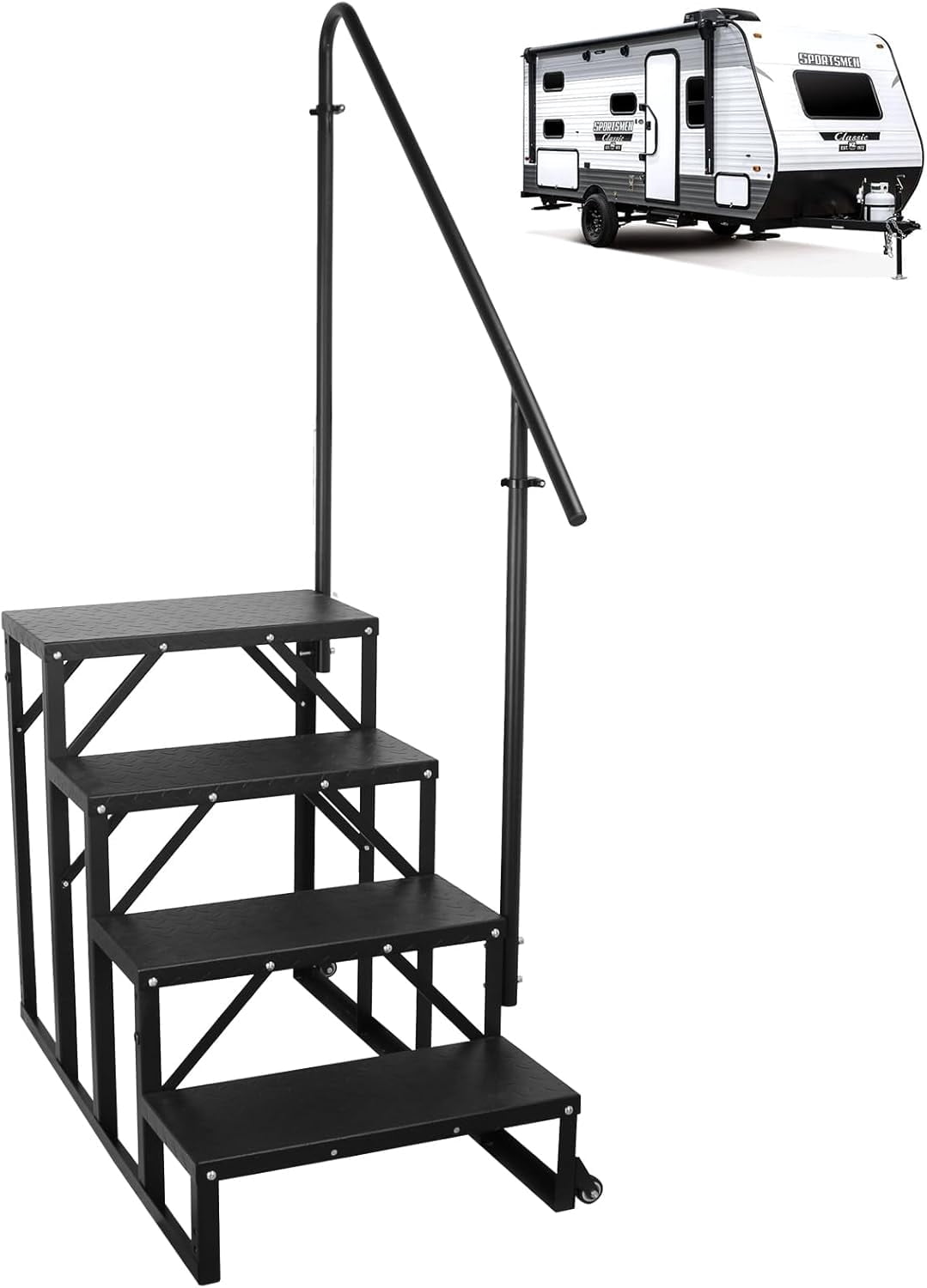 Sidasu RV Steps with Handrail, 4 Steps Hot Tub Steps with Handrail ...