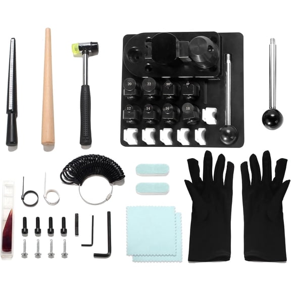 Sidasu Ring Bending Tool Kit, Multi-Functional Ring/Earring Bending Machine with Nylon Dies Set/Measurement Gauge, Precision Metal Craft Tool for Beginners & Professionals