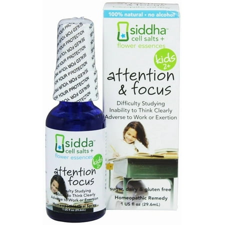Siddha - Cell Salts + Flower Essences Kids 2+ Attention & Focus Homeopathic Remedy - 1 oz.