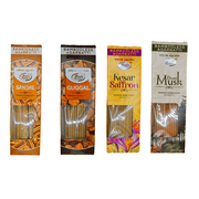 Siddhi 6  Bamboo-Less Incense Sticks   Wood-Based, Non-Charcoal, Long-Lasting Natural Fragrance Musk | Guggal | Sandal | Kesar   4 Packs of 90g Each | 200 Sticks