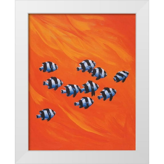 Siddle, Keith 20x24 White Modern Wood Framed Museum Art Print Titled - 10 Black-Tailed Humbugs