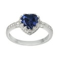 thumbnail image 1 of Side Accents 6 MM Blue Sapphire 925 Sterling Silver Solitaire Women Valentines Day Gifts Ring, 1 of 2
