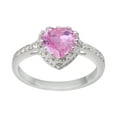 thumbnail image 1 of Side Accents 6 MM Pink CZ 925 Sterling Silver Solitaire Women Valentines Day Gifts Ring, 1 of 2