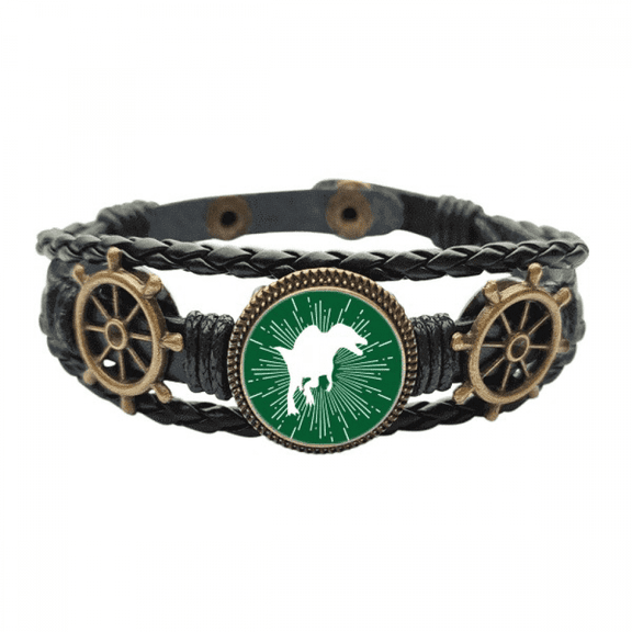 Side Animal Hunting Hunting Leather Braided Ocean Bracelet Wristband