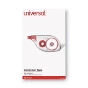 Universal Side-Application Correction Tape, Non-Refillable, 1/5" x 393", 10/Pack -UNV75612