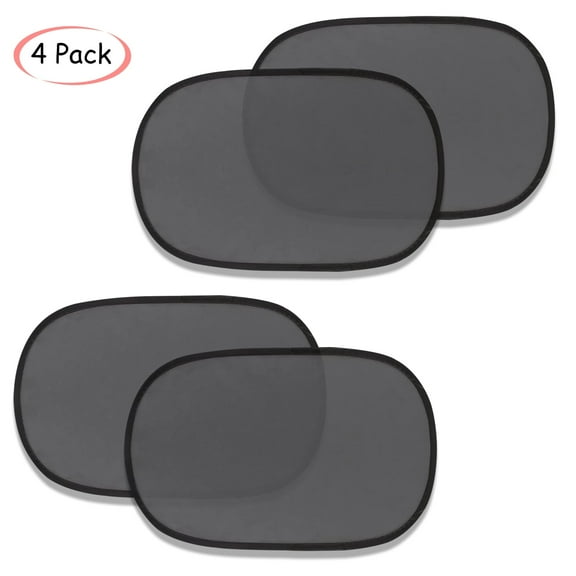 QiShi Side Automotive Window Sunshades, Glare and UV Rays Protection Car Sun Shade for Baby, 4 pack 20"x12" Cling Sunshades for Car Side Windows-Sun