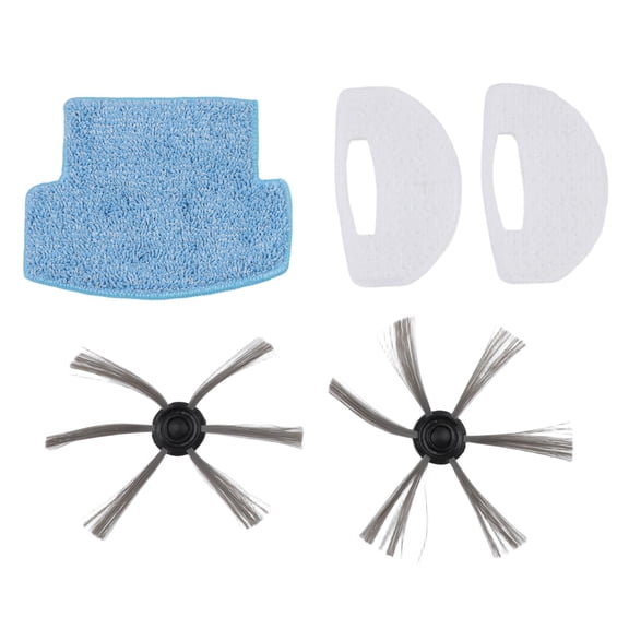 Side Brush, Filter & Mop Cloth Kit for WAP W90/W95/W96 and for ROBO Vacuum Cleaners  Replacement Accessories Set with Nylon, Microfiber and Filter Paper