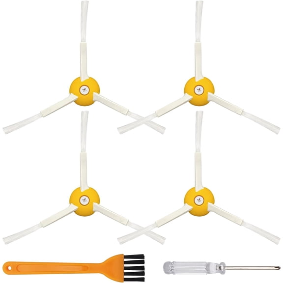Side Brush Replacement 4 Pack Compatible with iRobot Roomba 500 600 800 900 Series, Yellow